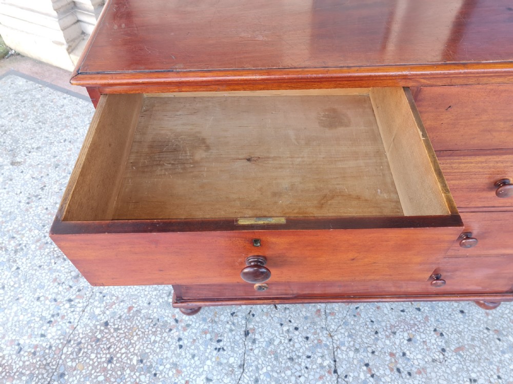 LARGE VICTORIAN MAHOGANY CHEST OF DRAWERS  View VI