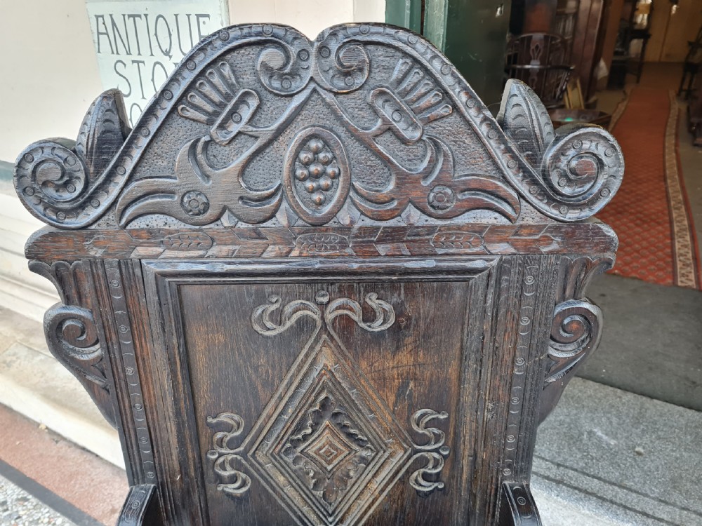 ANTIQUE OAK WAINSCOT CHAIR  View IV