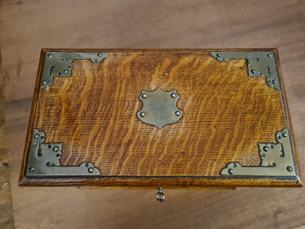 ANTIQUE OAK TOBACCO CABINET  View III