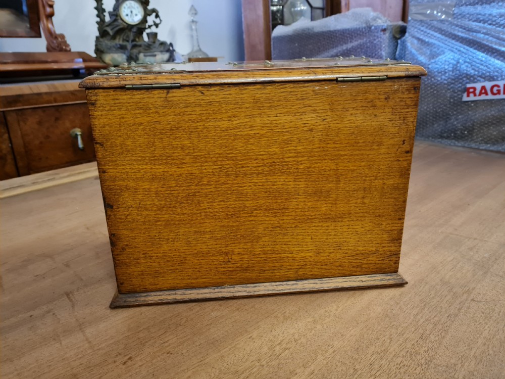 ANTIQUE OAK TOBACCO CABINET  View VI