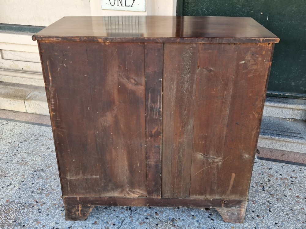 ANTIQUE MAHOGANY BOW FRONTED CHEST OF DRAWERS  View V