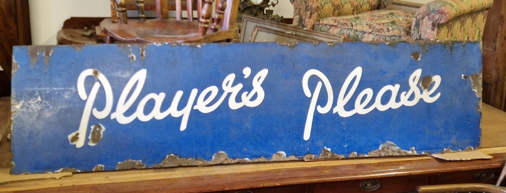 ANTIQUE ENAMEL PLAYERS CIGARETTE ADVERTISING  SIGN 