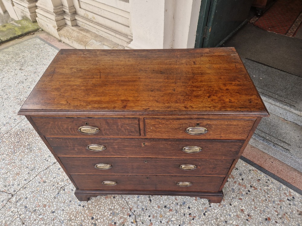 GEORGIAN OAK CHEST OF DRAWERS  View II