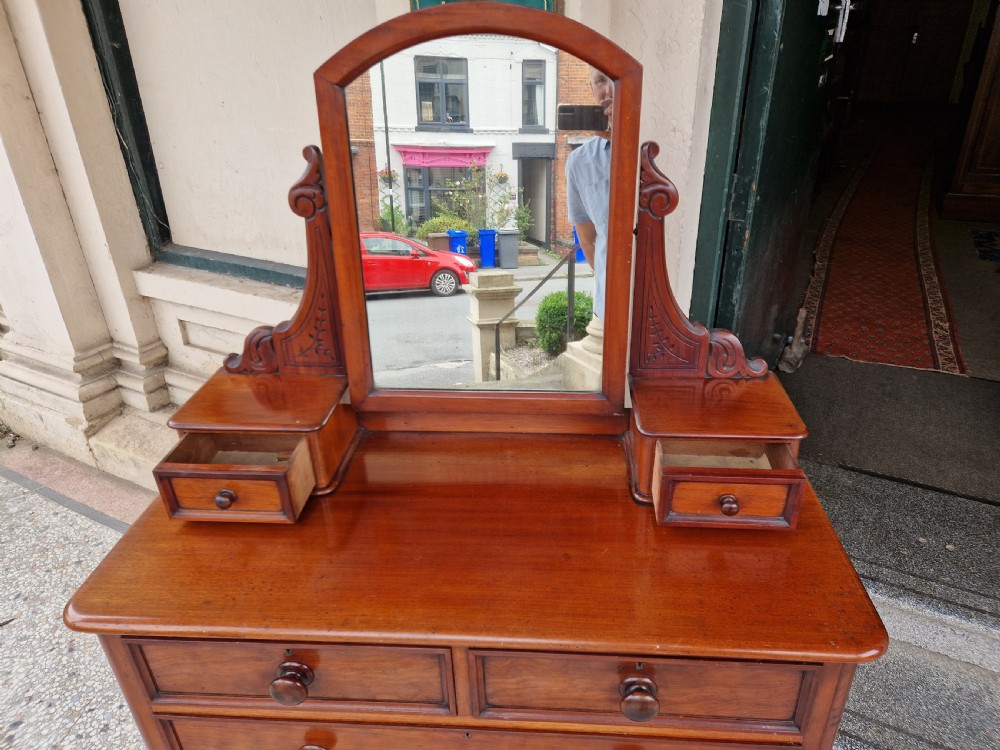 ANTIQUE MAHOGANY DRESSING CHEST  View VI