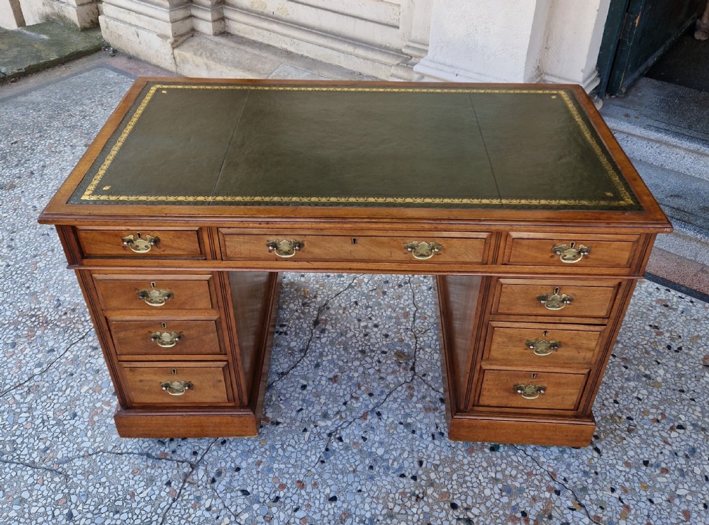 ANTIQUE WALNUT PEDESTAL DESK View III