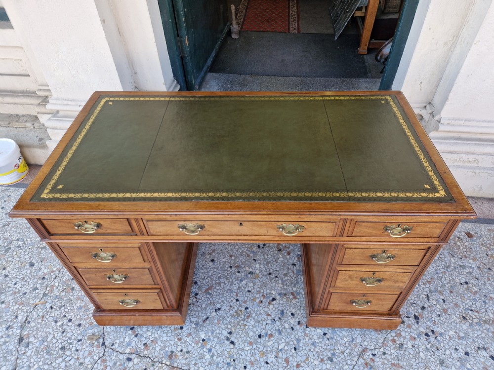 ANTIQUE WALNUT PEDESTAL DESK View IV
