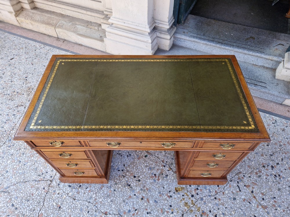 ANTIQUE WALNUT PEDESTAL DESK View VII