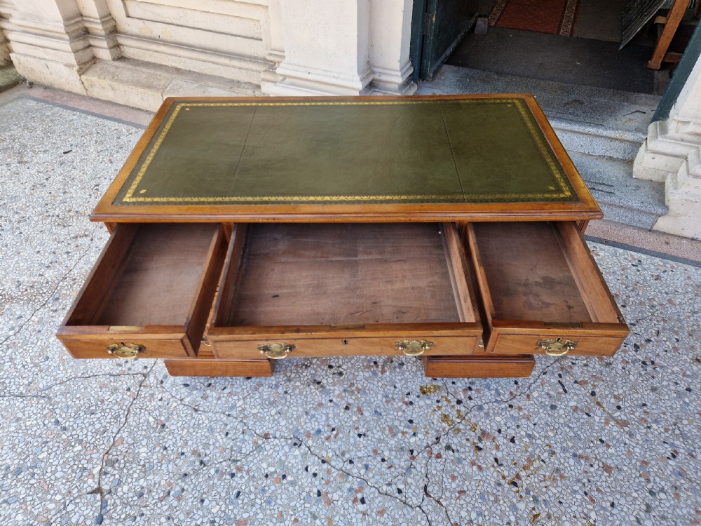 ANTIQUE WALNUT PEDESTAL DESK View IX