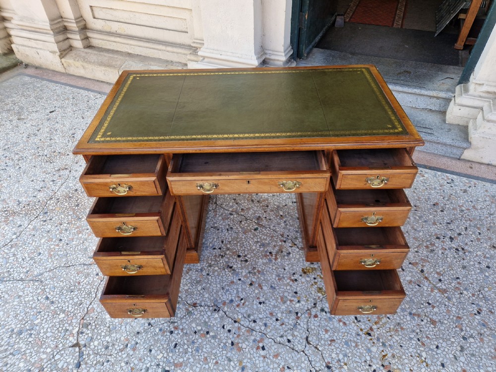 ANTIQUE WALNUT PEDESTAL DESK View X