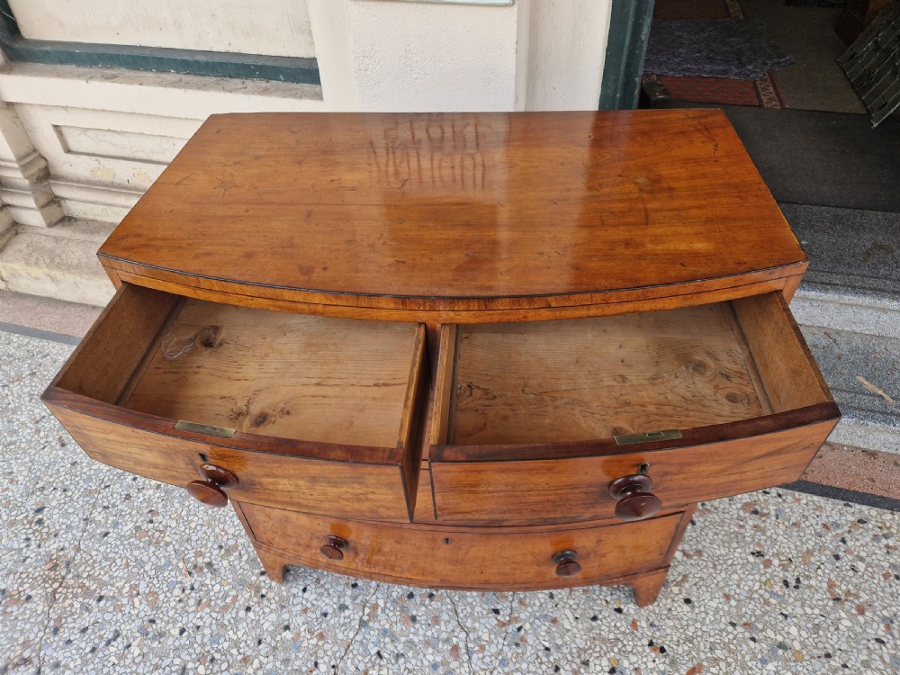  ANTIQUE BOW FRONTED CHEST OF DRAWERS View IX