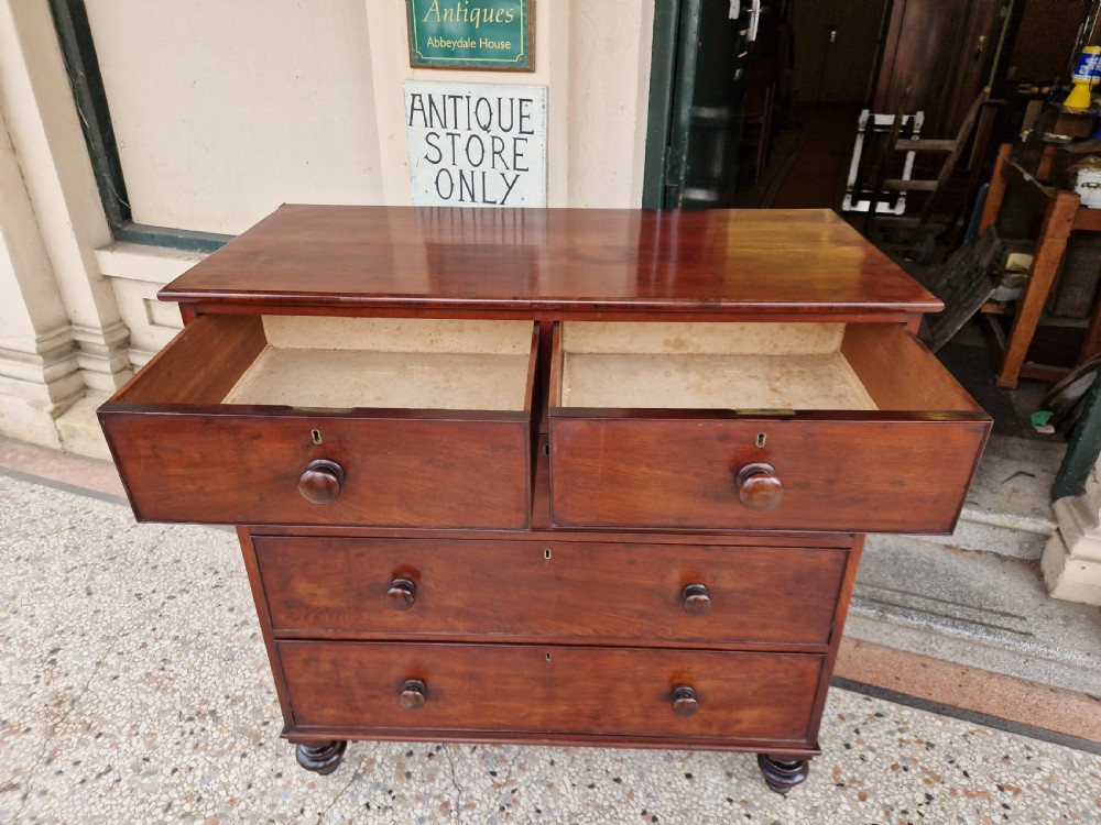 ANTIQUE large  MAHOGANY CHEST OF DRAWERS View VI