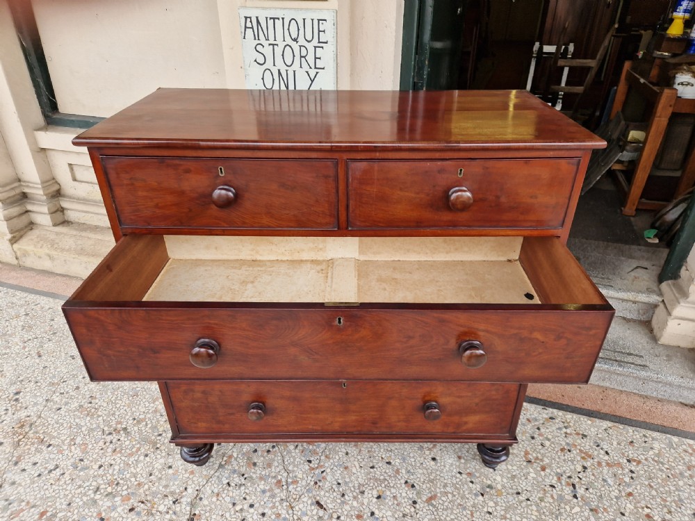 ANTIQUE large  MAHOGANY CHEST OF DRAWERS View VII
