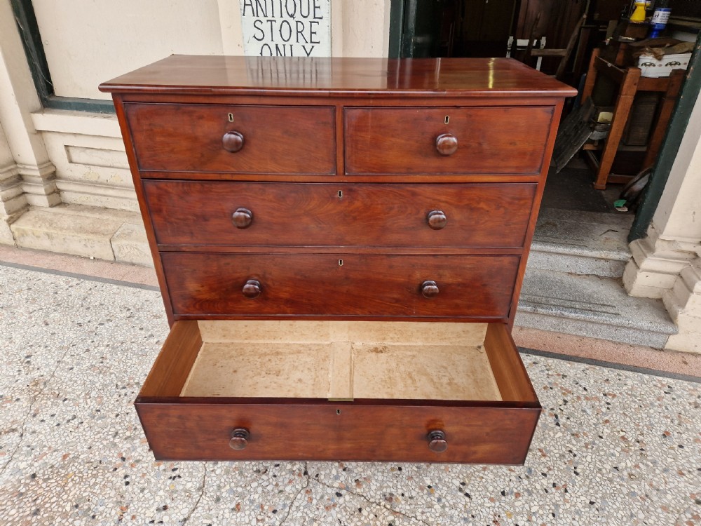 ANTIQUE large  MAHOGANY CHEST OF DRAWERS View IX