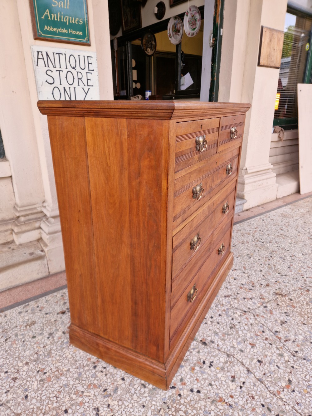 ANTIQUE WALNUT CHEST OF DRAWERS  View IV
