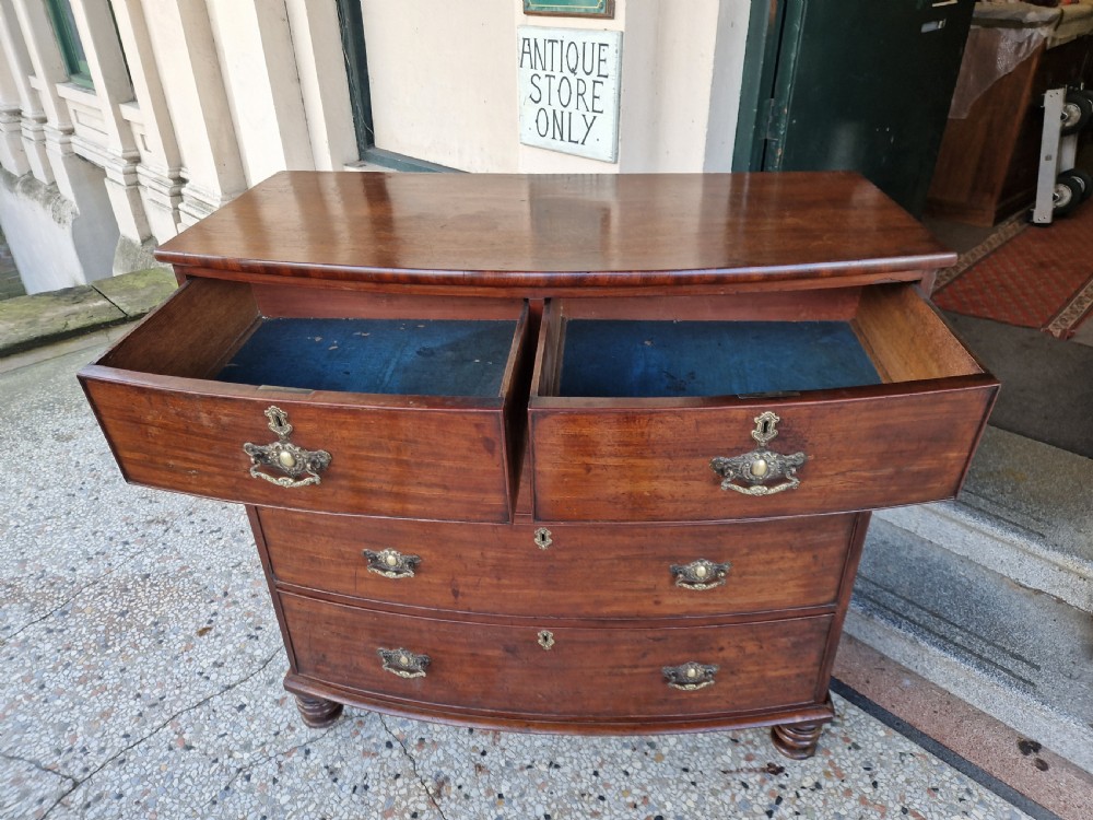 LARGE VICTORIAN BOW FRONTED CHEST OF DRAWERS  View VII