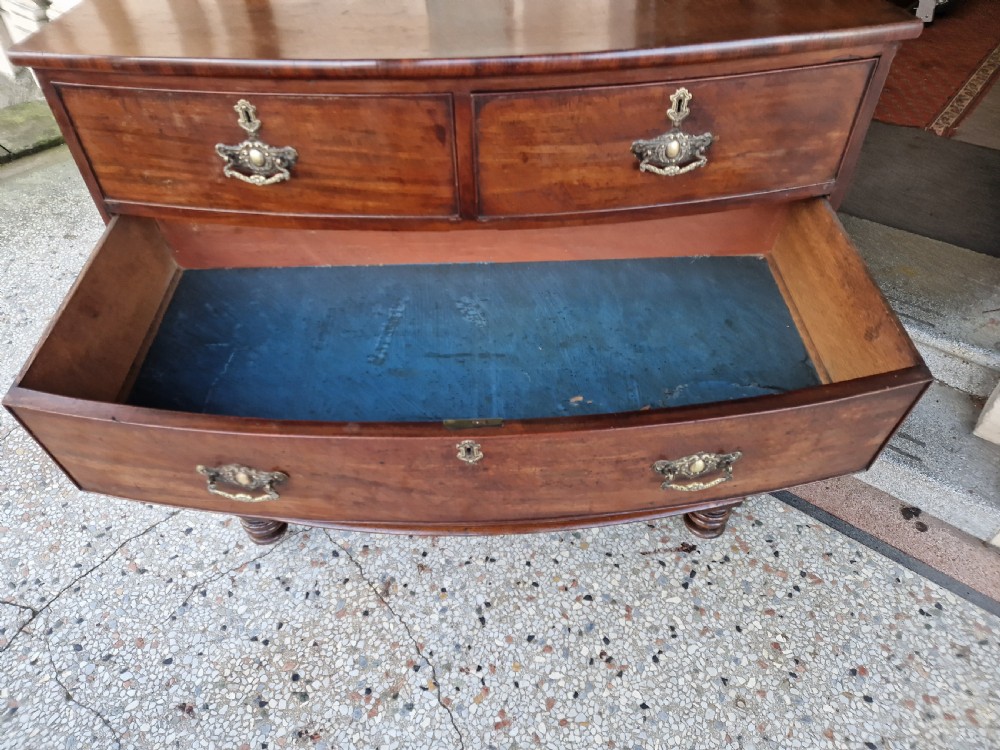 LARGE VICTORIAN BOW FRONTED CHEST OF DRAWERS  View VIII