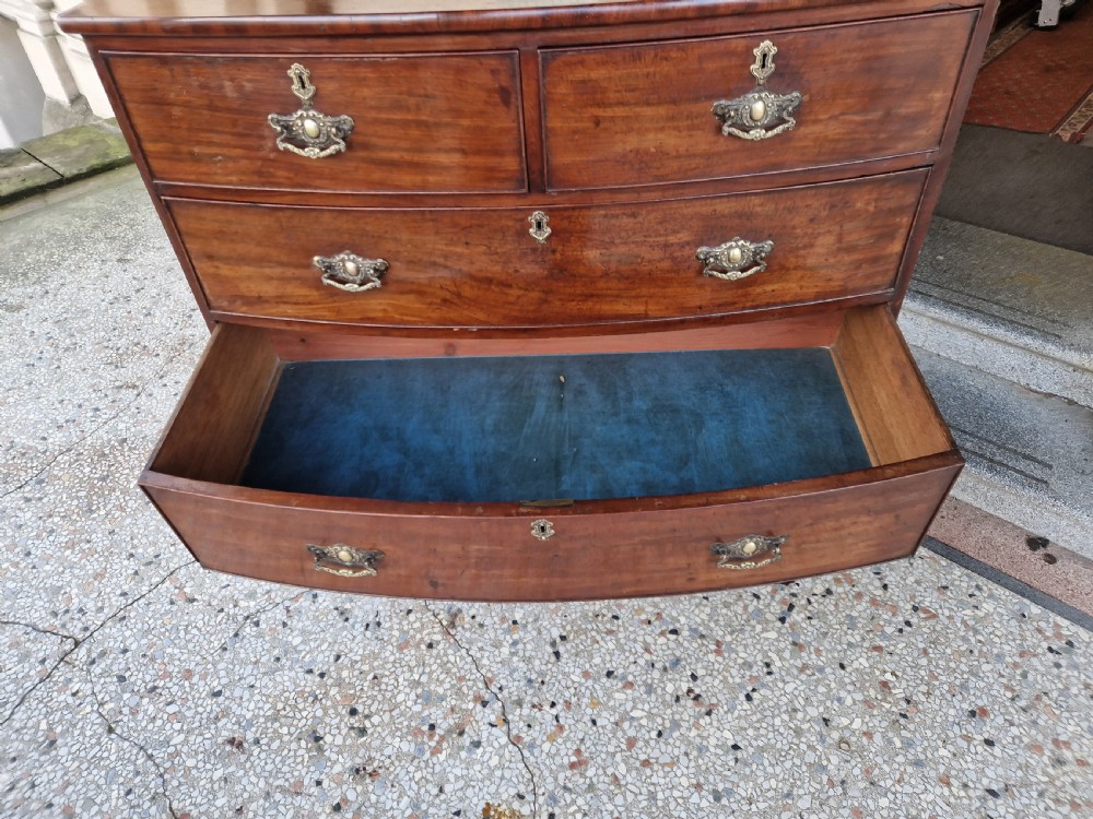 LARGE VICTORIAN BOW FRONTED CHEST OF DRAWERS  View IX