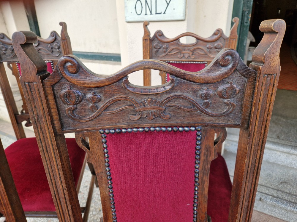 EDWARDIAN  OAK DINING CHAIRS  View V
