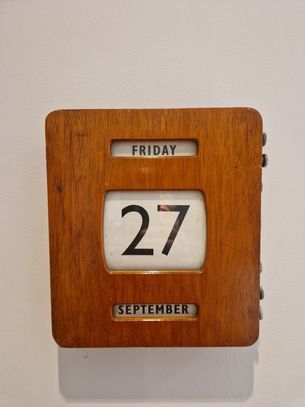 ART DECO OAK WALL CALENDER 