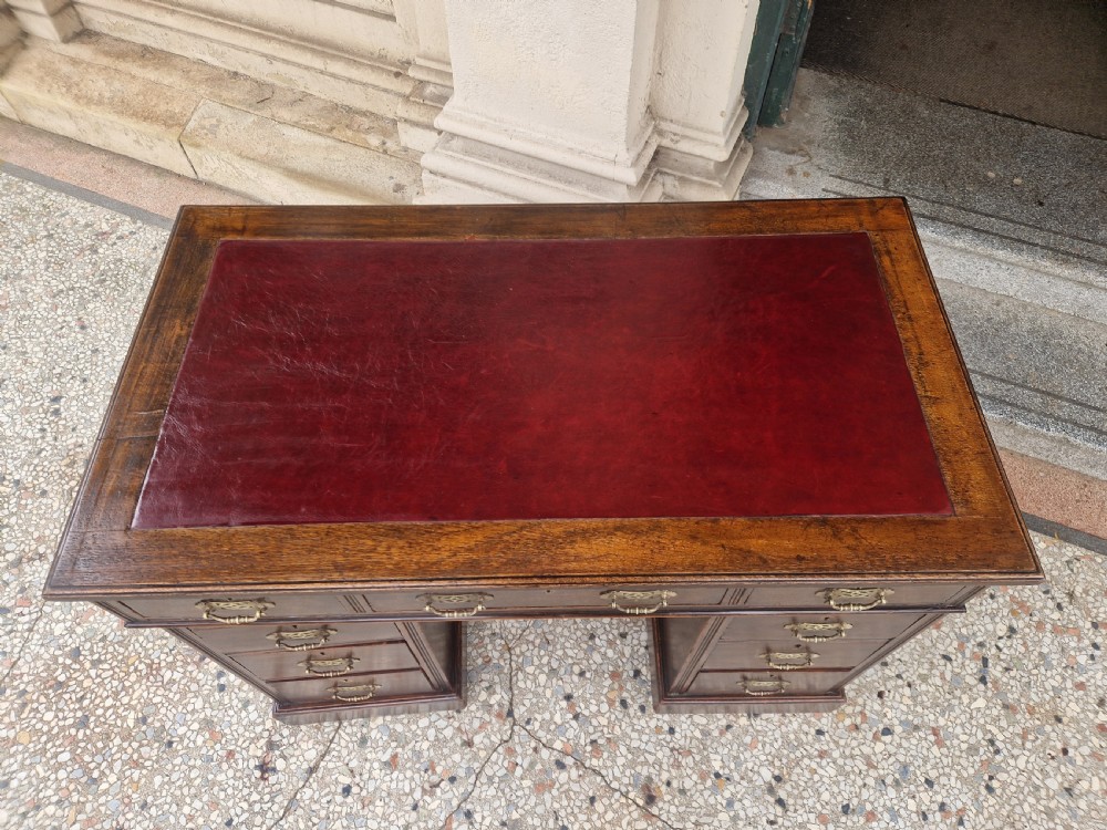 OAK EDWARDIAN PEDESTAL DESK  View III