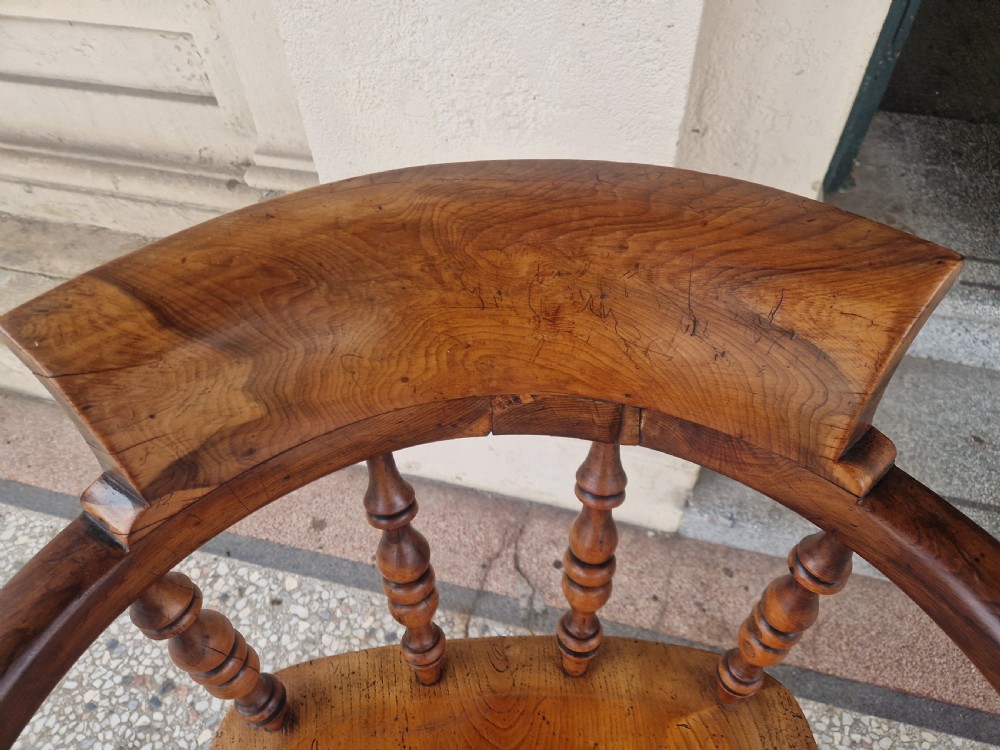 ANTIQUE YEW WOOD CAPTAINS CHAIR /DESK CHAIR  View II