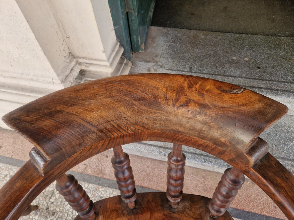 A GOOD PAIR OF VICTORIAN ASH AND ELM CAPTAINS /DESK  CHAIRS  View VIII