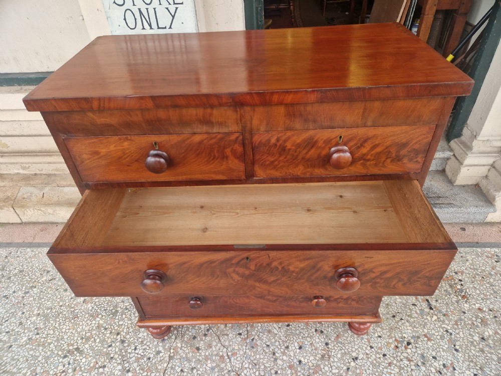VICTORIAN MAHOGANY CHEST OF DRAWERS  View V