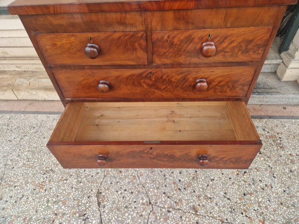 VICTORIAN MAHOGANY CHEST OF DRAWERS  View VI