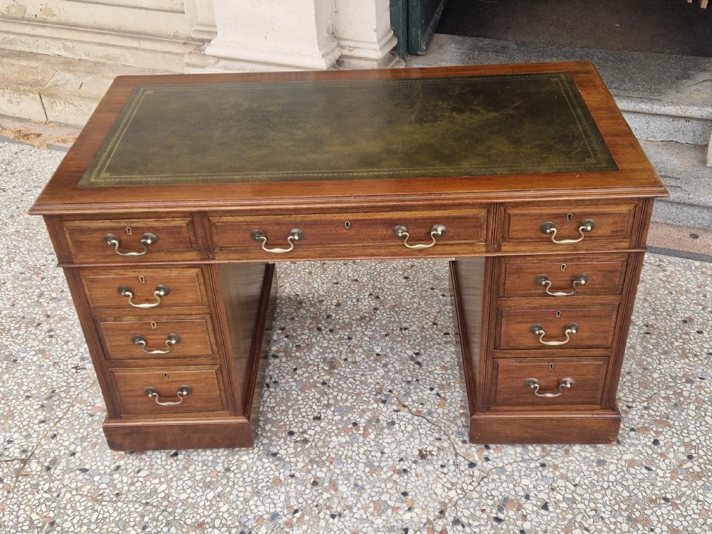 ANTIQUE MAHOGANY PEDESTAL DESK  View VIII