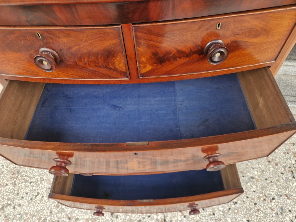 VICTORIAN BOW FRONTED CHEST OF DRAWERS  View VI