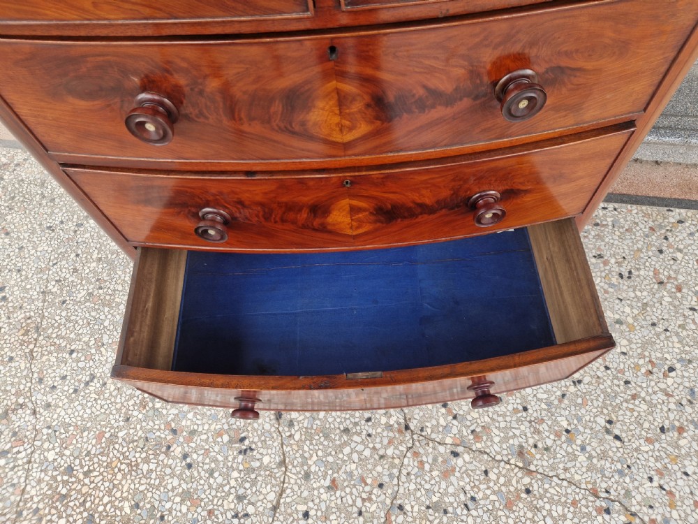VICTORIAN BOW FRONTED CHEST OF DRAWERS  View VIII
