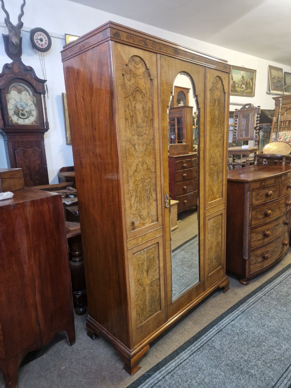 ANTIQUE BURR WALNUT WARDROBE View V