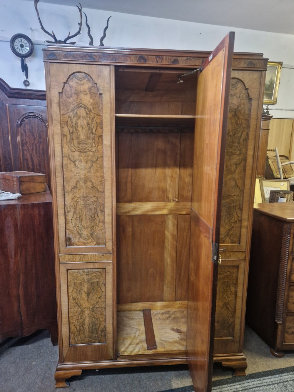 ANTIQUE BURR WALNUT WARDROBE View VII