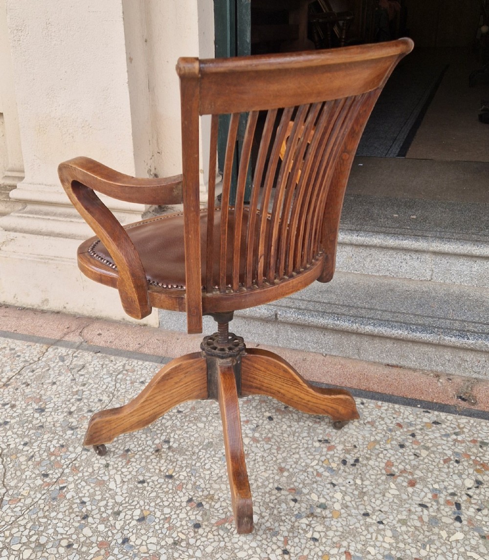 EDWARDIAN OAK SWIVEL DESK CHAIR View IV