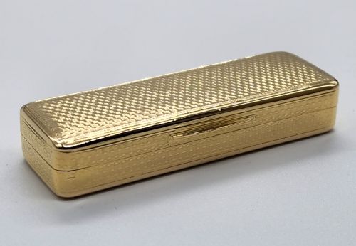 fig 1. A George III 18ct gold toothpick box, mark of Alexander J. Strachan 1818