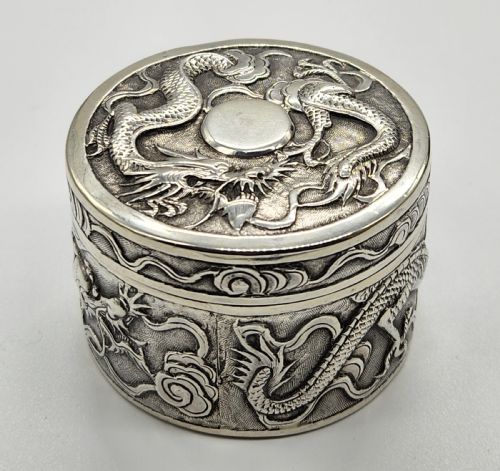 CHINESE SILVER DRAGON EXPORT BOX WANG HING ... 4