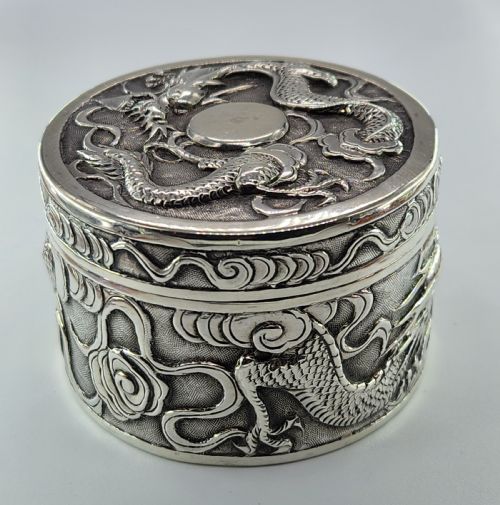 CHINESE SILVER DRAGON EXPORT BOX WANG HING ... 11