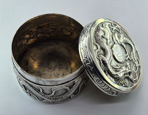 CHINESE SILVER DRAGON EXPORT BOX WANG HING ... 14