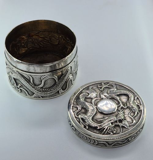 CHINESE SILVER DRAGON EXPORT BOX WANG HING ... 15