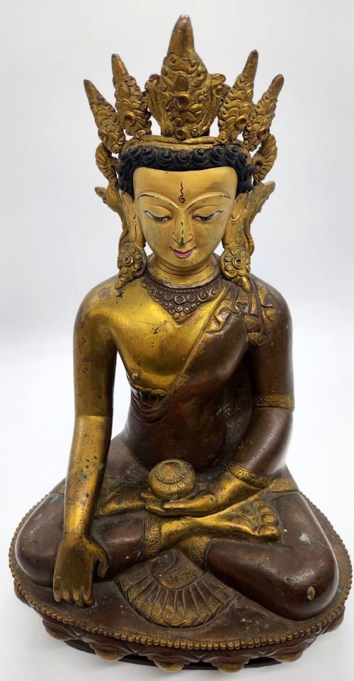 fig 1. A Large Gilt Copper Alloy Figure of Amitayus, Sino-Tibetan, 19th century