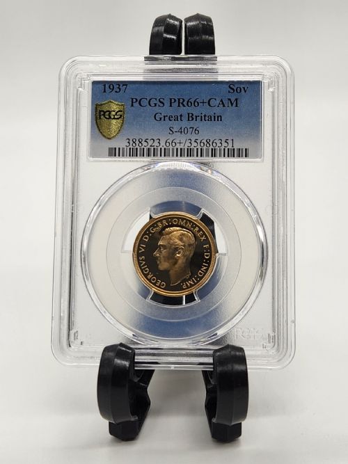Extremely Rare High Grade George VI 1937 Gold Proof Full Sovereign Coin Pf66+cam