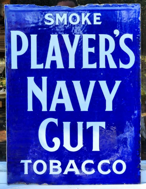 DOUBLE SIDED PLAYERS NAVY CUT CIGARETTES ENAMEL SIGN CIRCA 1910 - ADDITIONAL PHOTO 9
