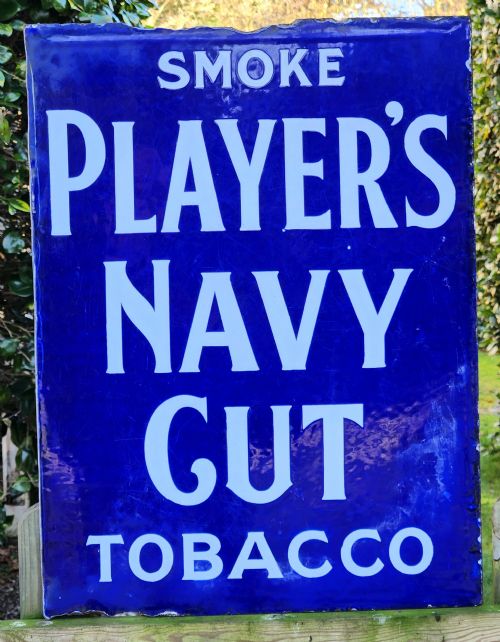 DOUBLE SIDED PLAYERS NAVY CUT CIGARETTES ENAMEL SIGN CIRCA 1910 - ADDITIONAL PHOTO 13