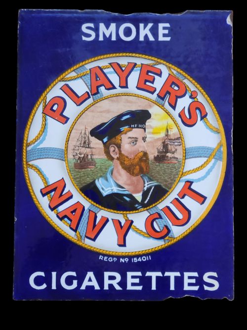 DOUBLE SIDED PLAYERS NAVY CUT CIGARETTES ENAMEL SIGN CIRCA 1910 - ADDITIONAL PHOTO 14