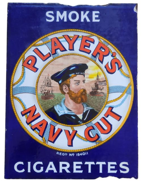 DOUBLE SIDED PLAYERS NAVY CUT CIGARETTES ENAMEL SIGN CIRCA 1910 - ADDITIONAL PHOTO 18