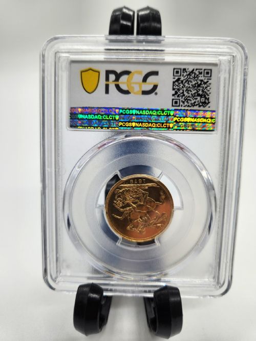 fig 1. Extremely Rare 1879 Queen Victoria Gold Full Sovereign Coin Highest Graded AU58 