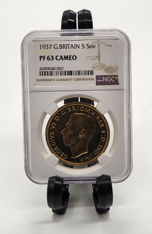 1937 King George VI Coronation Year Quintuple Gold Proof Sovereign Coin Ngc Graded Pf63 Cameo
