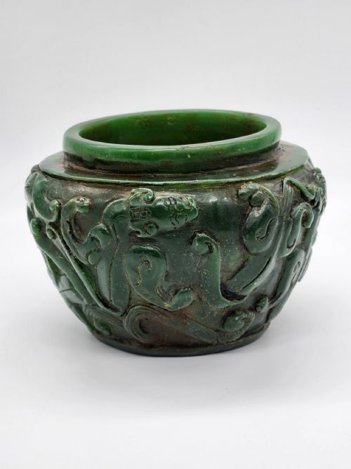 A CHINESE GREEN JADE INCENCE BURNER BOWL ... 9