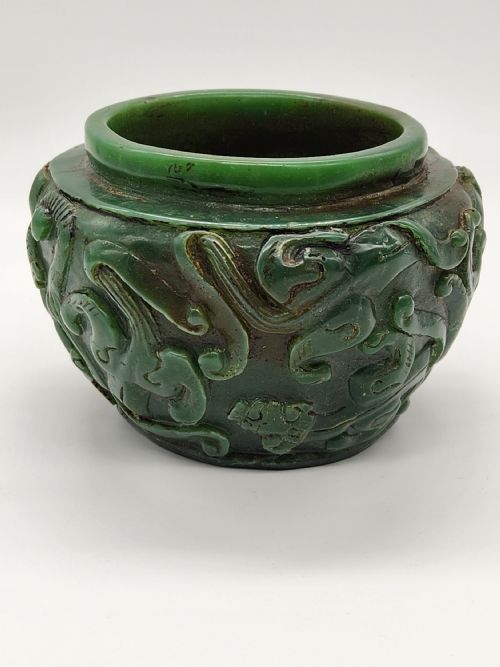 A CHINESE GREEN JADE INCENCE BURNER BOWL ... 10