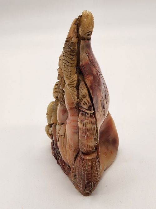 A RARE CHINESE CARVED SHOU LAO SOAPSTONE ... 9